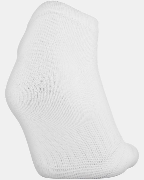 Unisex UA Training Cotton No Show 6-Pack Socks, White, pdpMainDesktop image number 4